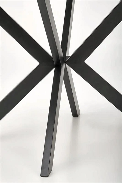 Стол обеденный HALMAR PERONI белый мрамор/черный 100-250/100