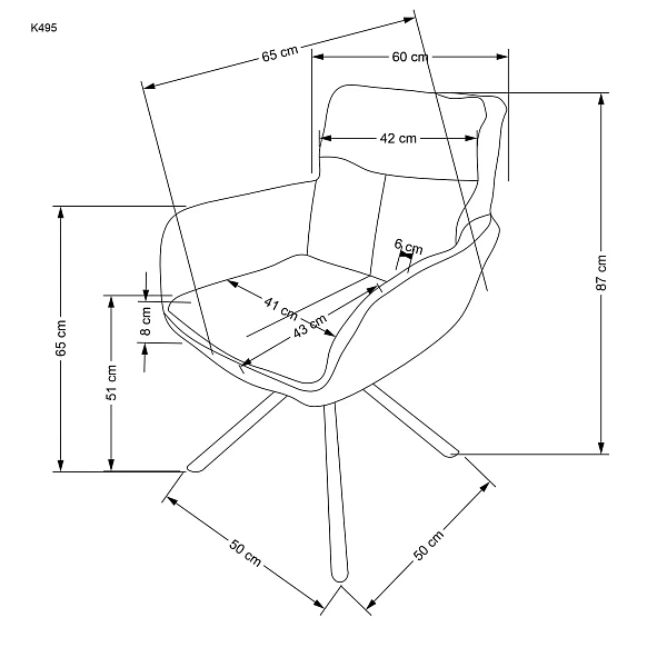 Стул HALMAR K495 бежевый/черный, поворотный 