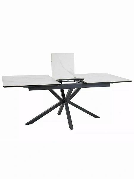 Стол обеденный SIGNAL LOGAN Ceramic белый/черный мат 160-200/90