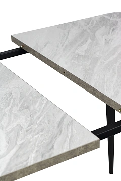 Стол ВВР Раздвижной пластиковый Лавант/бетон светлый/черный №2 110-150/70