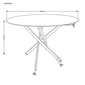 Стол обеденный HALMAR RAYMOND 2 белый мрамор/золотой 100